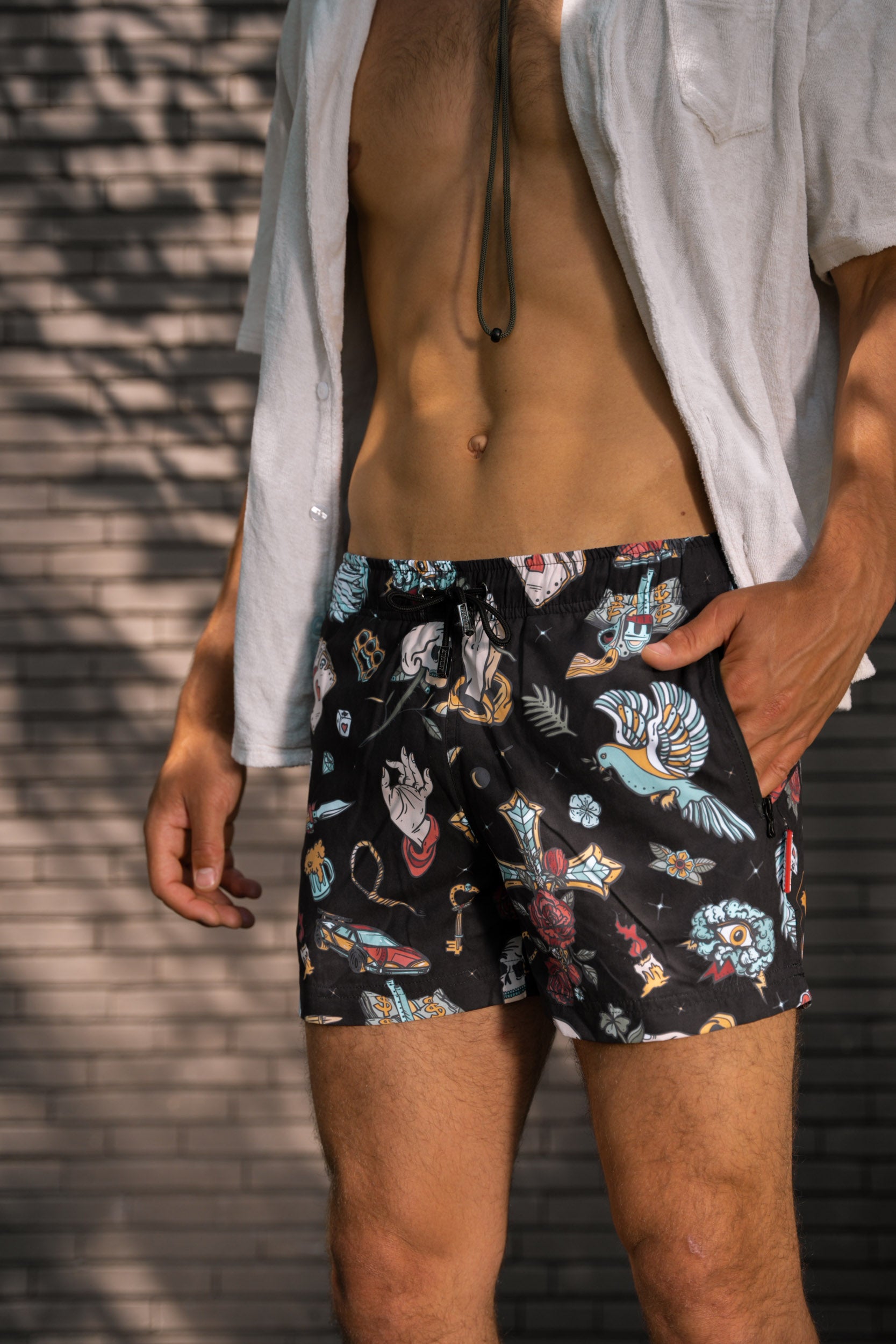 Zwembroek heren zwart Animaux Troupeau Black Rose Campaign Zwembroek heren zwart Animaux Troupeau Black Rose Campaign