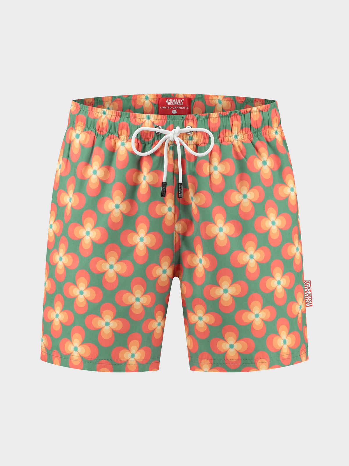 Zwembroek heren oranje bloemen Animaux Troupeau Yoko Hoa Front