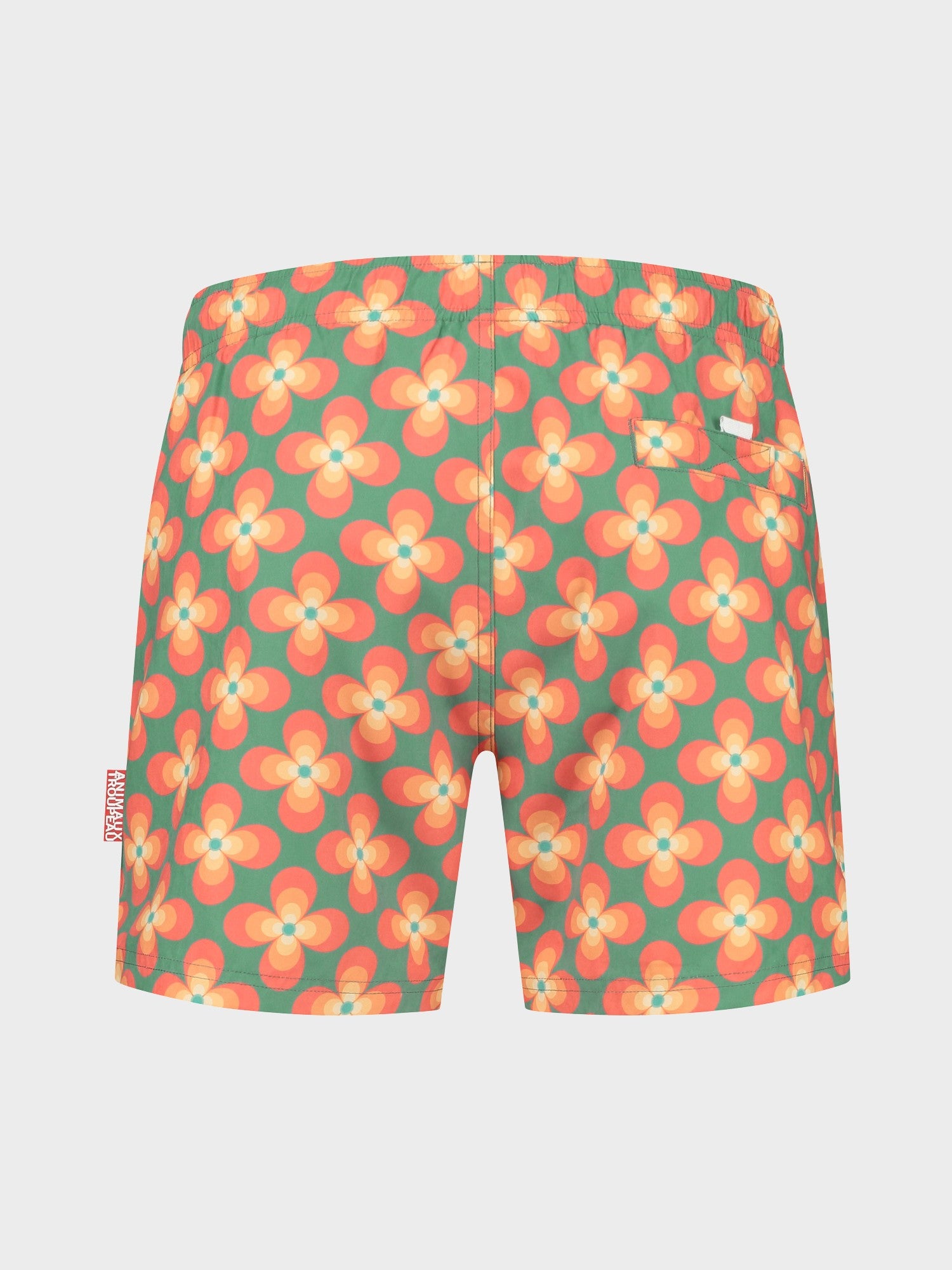 Zwembroek heren oranje bloemen Animaux Troupeau Yoko Hoa Back