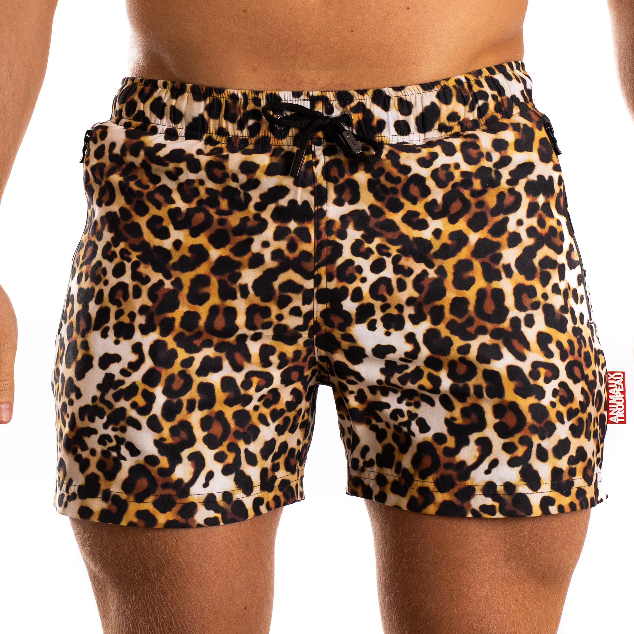 Zwembroek heren luipaard print Animaux Troupeau LeoLeo Front