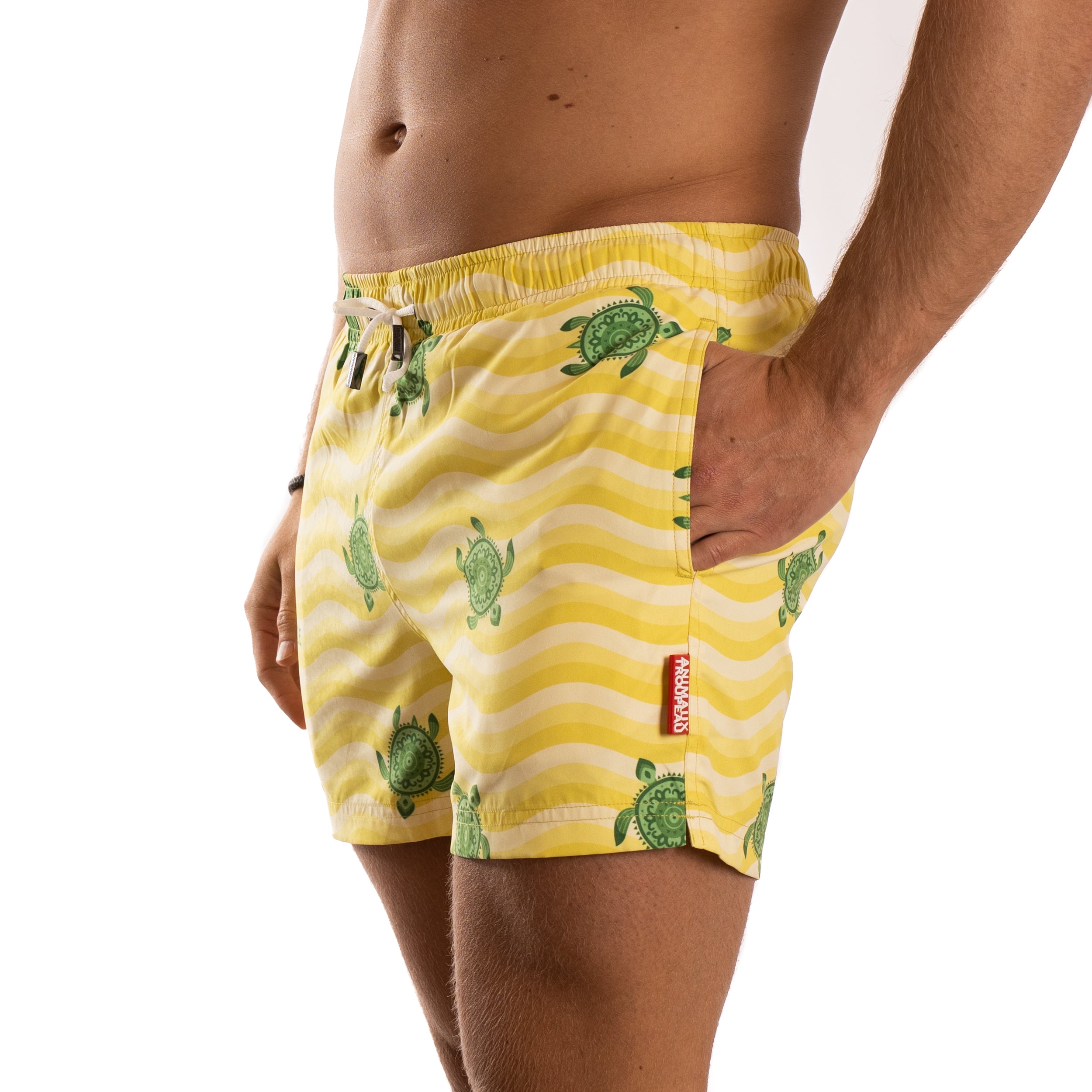 Zwembroek heren schildpad print Animaux Troupeau Turtle Side